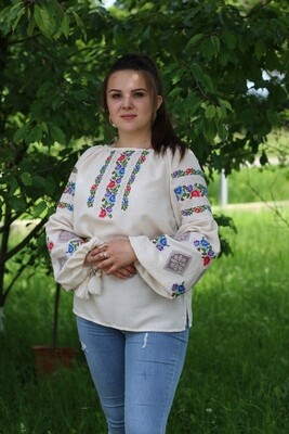 Вишиванка, жіноча вишивана блузка на домотканому полотні &quot;Мережка&quot; (Арт. 02754)