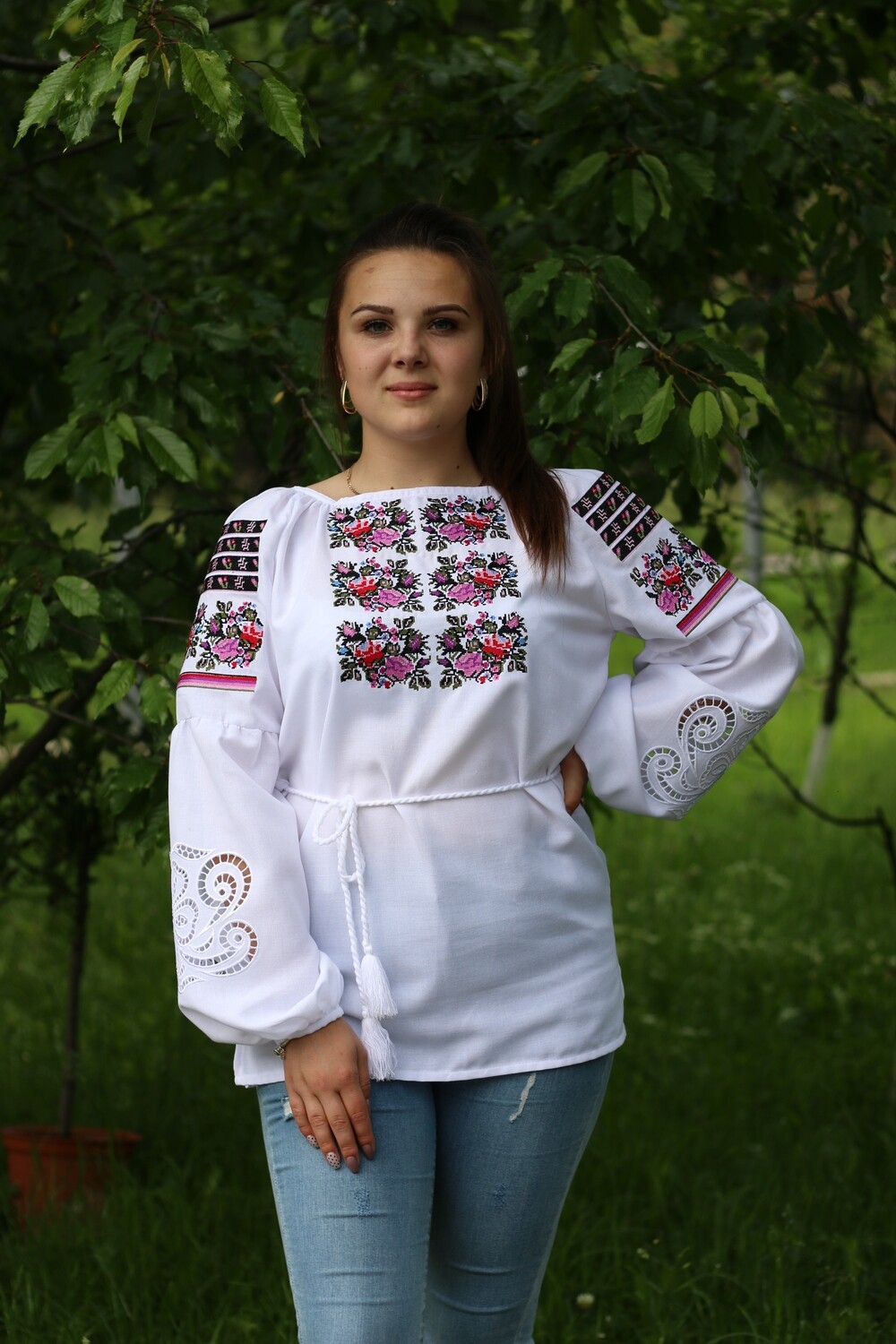 Вишиванка, жіноча вишивана блузка на домотканому полотні &quot;Мережка&quot; (Арт. 02757)