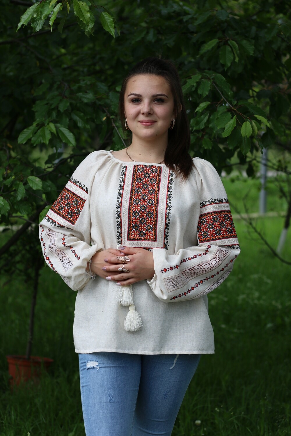 Вишиванка, жіноча вишивана блузка на домотканому полотні &quot;Мережка&quot; (Арт. 02758)