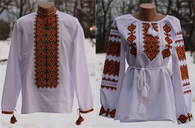 Пара вишиванок, жіноча та чоловіча вишиванки - комплект вишиванок для чоловіка і жінки (Арт. 02775) Пара вишиванок, жіноча та чоловіча вишиванки - комплект вишиванок для чоловіка і жінки (Арт. 02775)