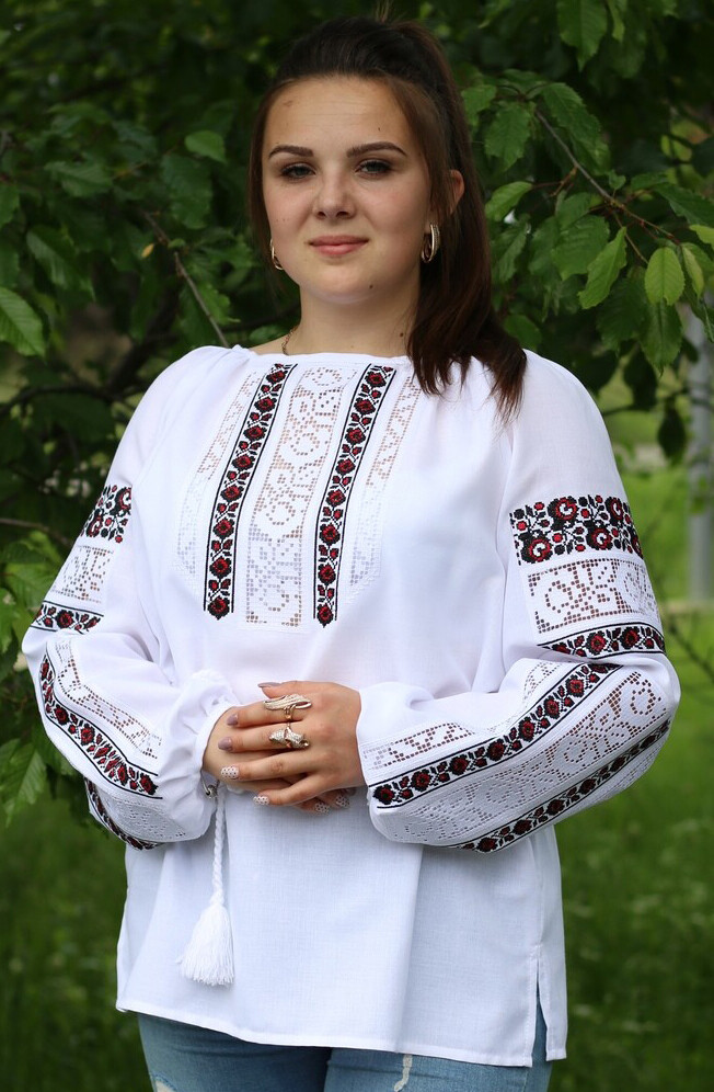 Вишиванка, жіноча вишивана блузка на домотканому полотні &quot;Мережка&quot; (Арт. 02755)