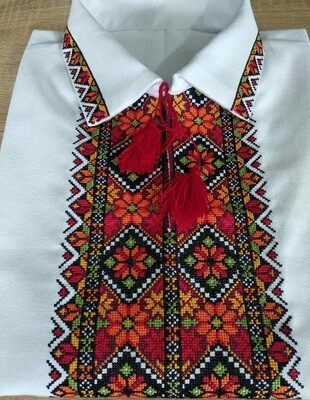 Вишиванка, чоловіча вишита сорочка з класичним коміром(Арт. 02865)