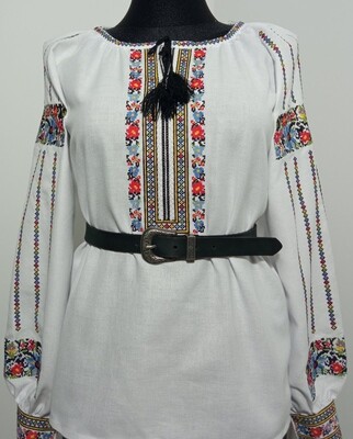Вишиванка, жіноча вишивана блузка на білому домотканому (Арт. 02950)