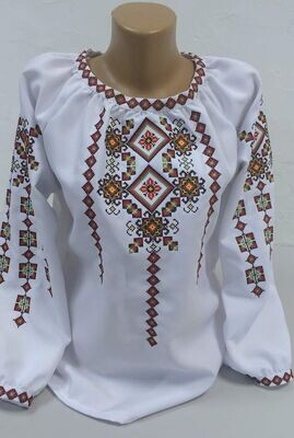 Вишиванка, жіноча вишивана блузка на домотканому полотні (Арт. 02958)