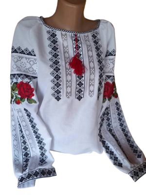 Вишиванка, жіноча вишивана блузка на домотканому полотні "Мережка" (Арт. 03056)