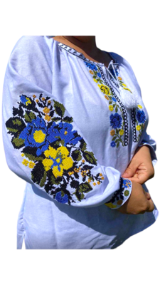 Вишиванка, жіноча вишивана блузка на домотканому полотні (Арт. 03058)