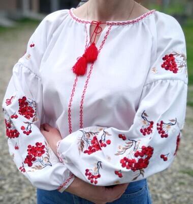 Вишиванка, жіноча вишивана блузка на домотканому полотні "Бохо" (Арт. 03064)