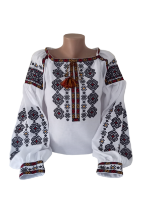 Вишиванка, жіноча вишивана блузка на домотканому полотні "Бохо" (Арт. 03062)