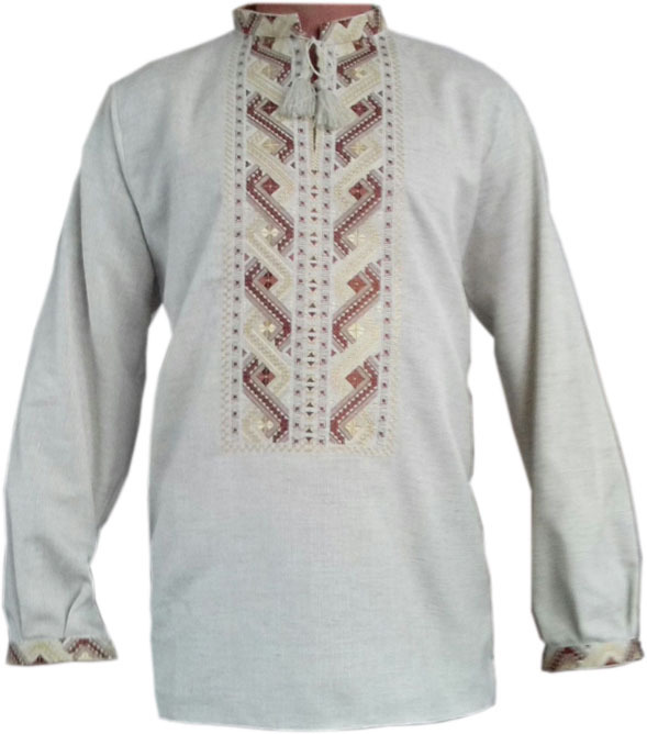 Вишиванка чоловіча вишита безпосередньо на льоні (Арт. 00380)