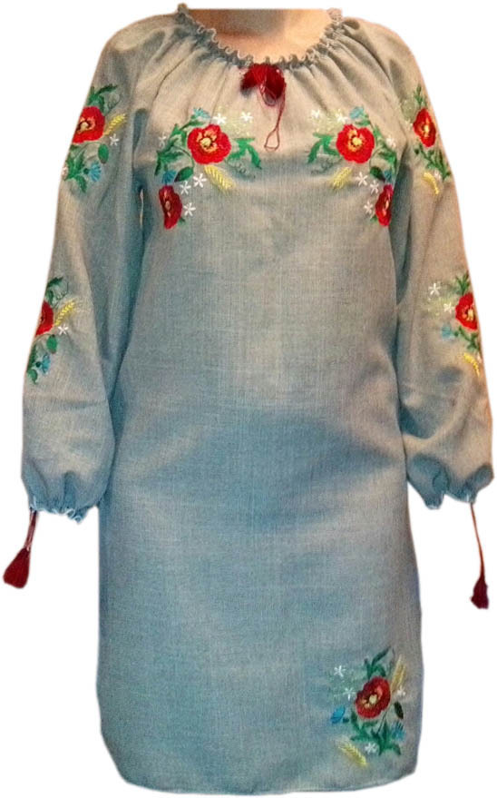 Вишиванка, сукня вишивана з квітами (Арт. 00366)