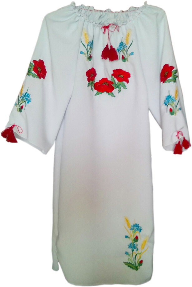 Вишиванка, сукня вишивана з квітами (Арт. 00383)