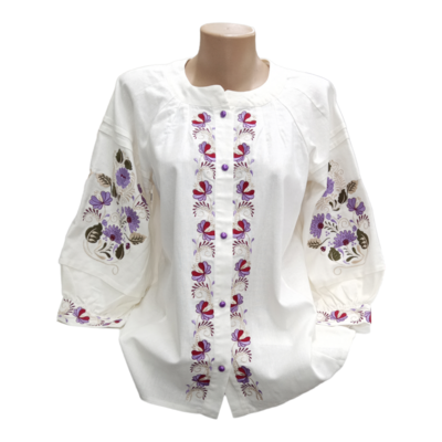 Вишиванка, жіноча вишивана блузка на домотканому полотні (Арт. 03102)