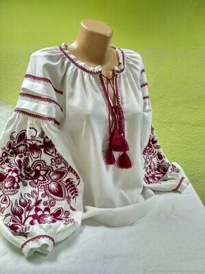 Вишиванка, жіноча вишивана блузка на домотканому полотні (Арт. 03114)