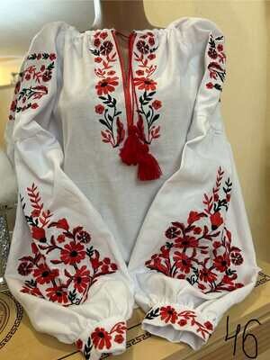Вишиванка, жіноча вишивана блузка на домотканому полотні (Арт. 03230)