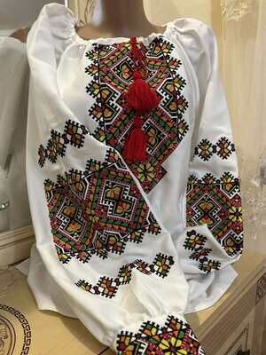 Вишиванка, жіноча вишивана блузка на домотканому полотні (Арт. 03226)