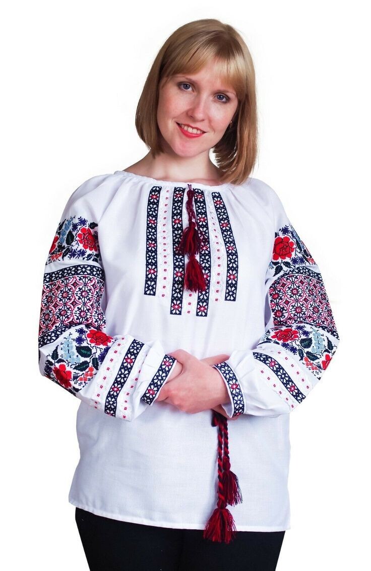 Вишиванка, жіноча вишивана блузка на домотканому полотні (Арт. 03233)