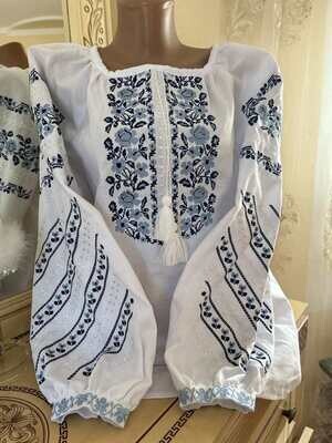 Вишиванка, жіноча вишивана блузка на домотканому полотні (Арт. 03253)