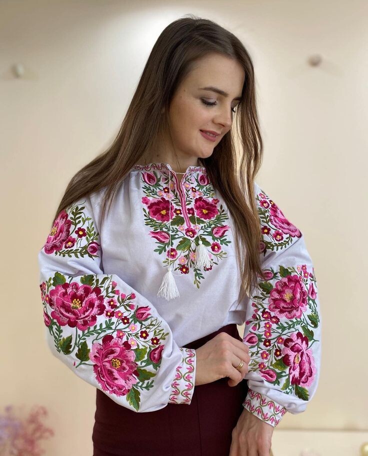 Вишиванка, жіноча вишивана блузка на домотканому полотні (Арт. 03256)