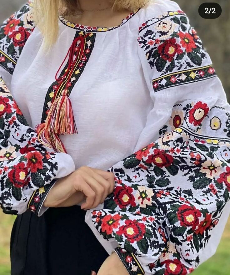 Вишиванка, жіноча вишивана блузка на домотканому полотні (Арт. 03266)