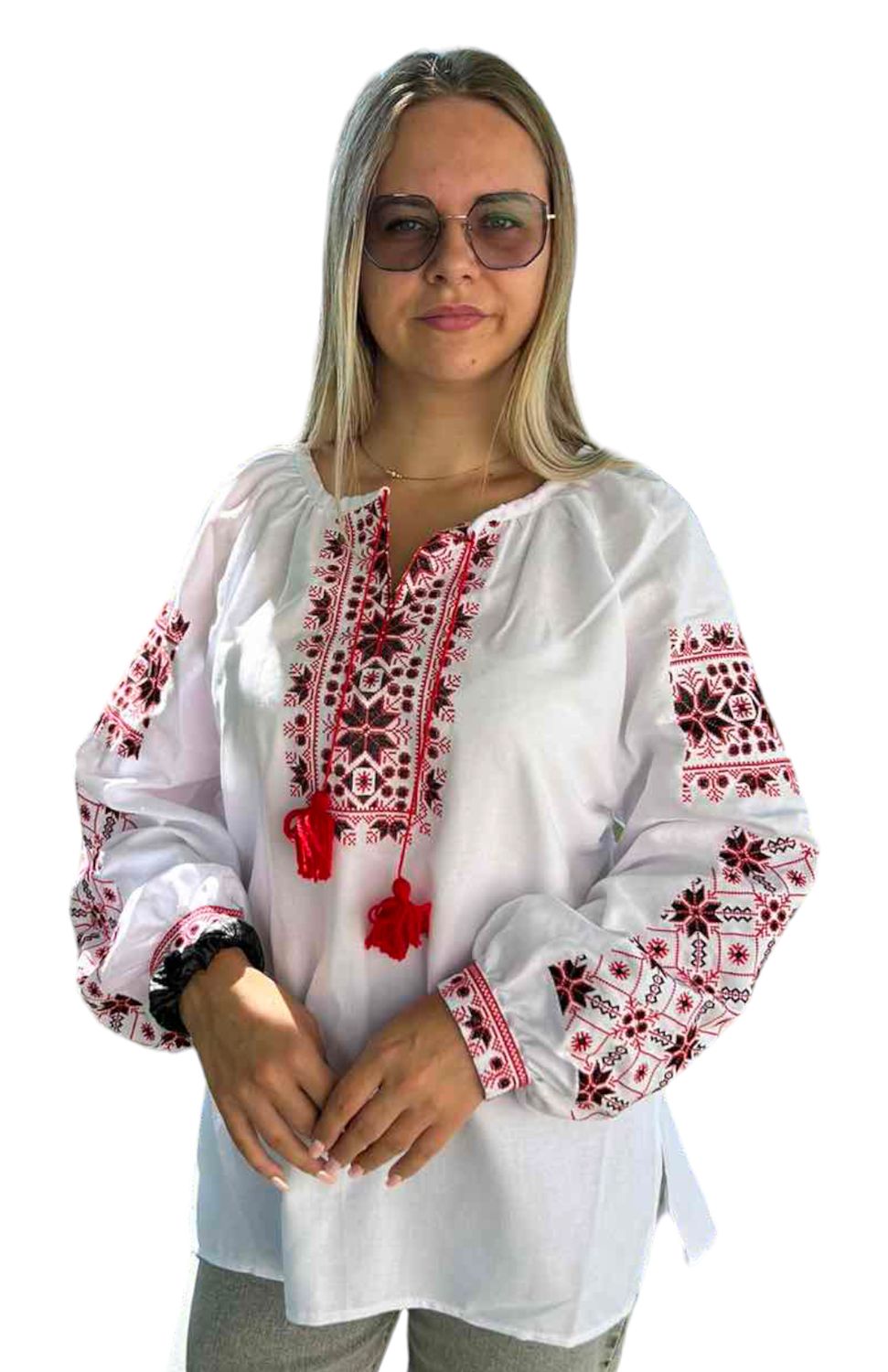 Вишиванка, жіноча вишивана блузка на домотканому полотні (Арт. 03393)