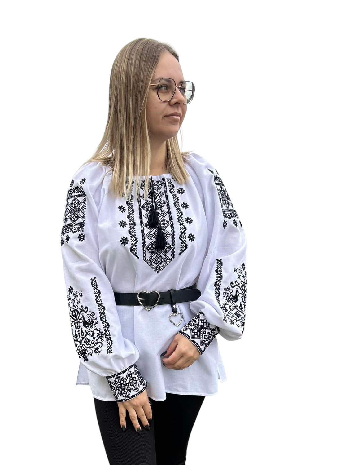 Вишиванка, жіноча вишивана блузка на білому льоні (Арт. 03442)