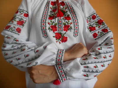 Вишиванка, жіноча вишивана блузка на домотканому полотні (Арт. 01620)