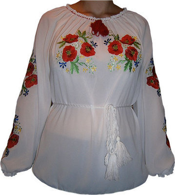 Вишиванка, блузка жіноча з квітами (Арт. 00375)