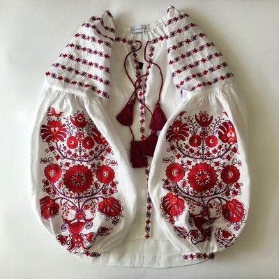 Вишиванка, жіноча вишивана блузка на білому льоні &quot;Бохо&quot; (Арт. 03450)