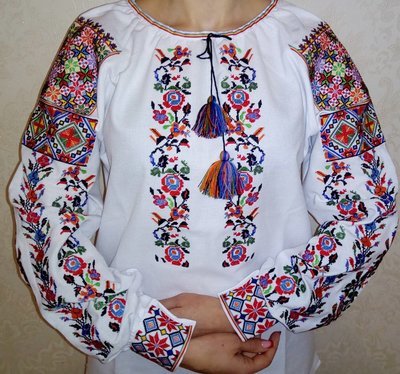 Вишиванка, жіноча вишивана блузка "Колоритна" (Арт. 01835)