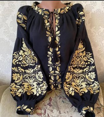 Вишиванка, жіноча вишивана блузка на чорному домотканому (Арт. 03478) Вишиванка, жіноча вишивана блузка на чорному домотканому (Арт. 03478)