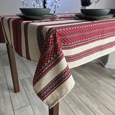 Скатертина на декоративному домотканому полотні (Арт. 00600) Скатертина на декоративному домотканому полотні (Арт. 00600)