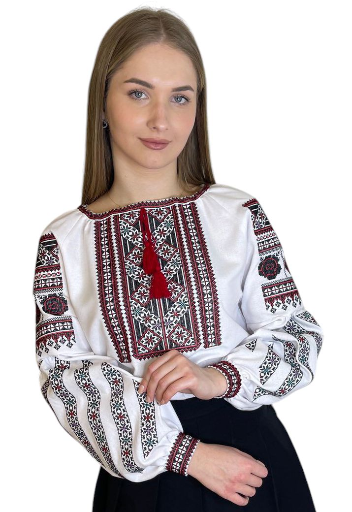 Вишиванка, жіноча вишивана блузка на домотканому полотні (Арт. 03527)