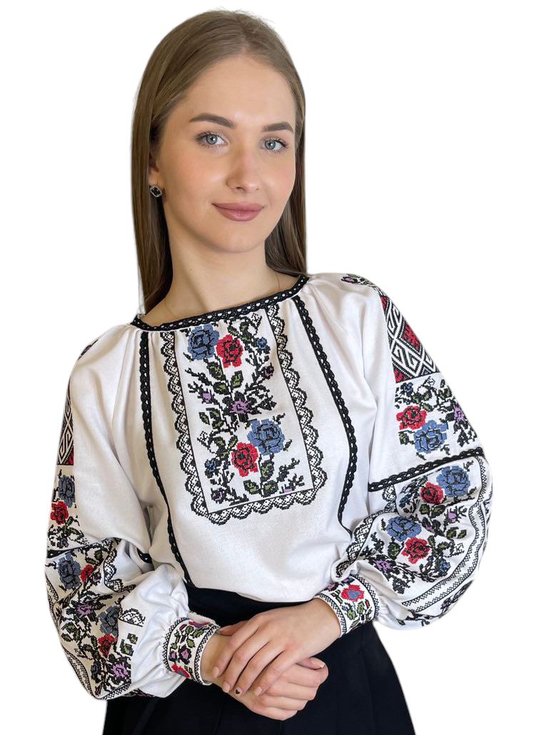 Вишиванка, жіноча вишивана блузка на домотканому полотні (Арт. 03528)