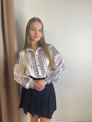 Вишиванка, жіноча вишивана блузка на домотканому полотні (Арт. 03557)