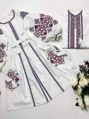 Пара вишиванок, жіноча сукня та чоловіча вишиванка. Комплект вишиванок (Арт. 03567) Пара вишиванок, жіноча сукня та чоловіча вишиванка. Комплект вишиванок (Арт. 03567)