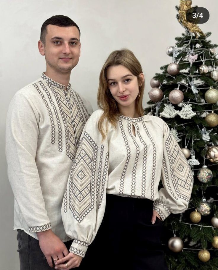 Пара вишиванок, жіноча та чоловіча вишиванки - комплект вишиванок для чоловіка і жінки (Арт. 03569)