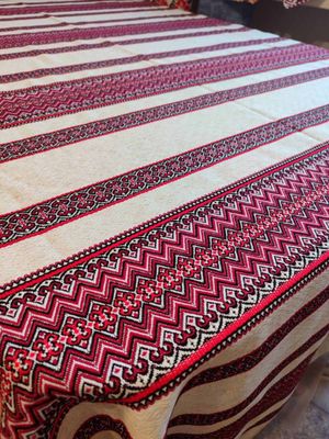 Скатертина на декоративному домотканому полотні (Арт. 03604) Скатертина на декоративному домотканому полотні (Арт. 03604)