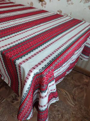 Скатертина на декоративному домотканому полотні (Арт. 03607) Скатертина на декоративному домотканому полотні (Арт. 03607)