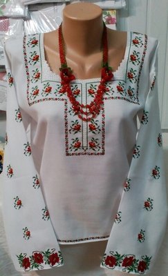 Вишиванка, жіноча вишита блузка ручної роботи "Сучасна кантівка" (Арт. 01890)