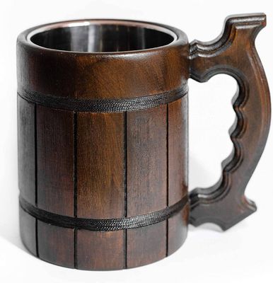 Кухоль дубовий ручної роботи з нержавіючою серединою (Арт. 03642) Кухоль дубовий ручної роботи з нержавіючою серединою (Арт. 03642)