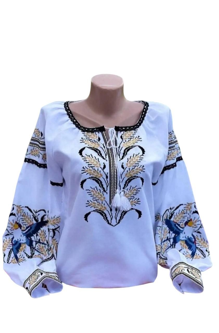 Вишиванка, жіноча вишивана блузка на домотканому полотні (Арт. 03644)