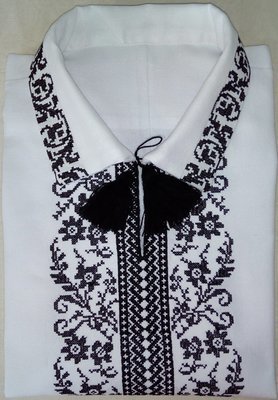 Вишиванка, чоловіча вишита сорочка на домотканому полотні (Арт. 01912)