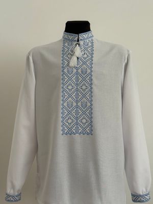 Вишиванка, чоловіча патріотична вишивана сорочка &quot;Тризуб&quot; (Арт. 00525)