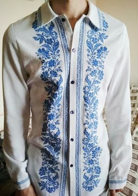 Вишиванка чоловіча вишита безпосередньо на домотканому полотні (Арт. 03700) Вишиванка чоловіча вишита безпосередньо на домотканому полотні (Арт. 03700)