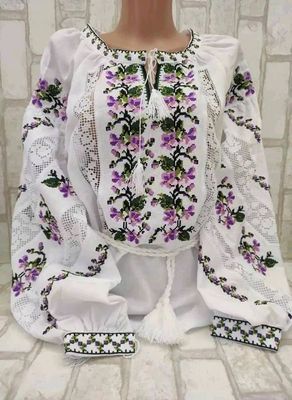 Вишиванка, жіноча вишивана блузка на домотканому полотні "Мережка" (Арт. 03702) Вишиванка, жіноча вишивана блузка на домотканому полотні "Мережка" (Арт. 03702)