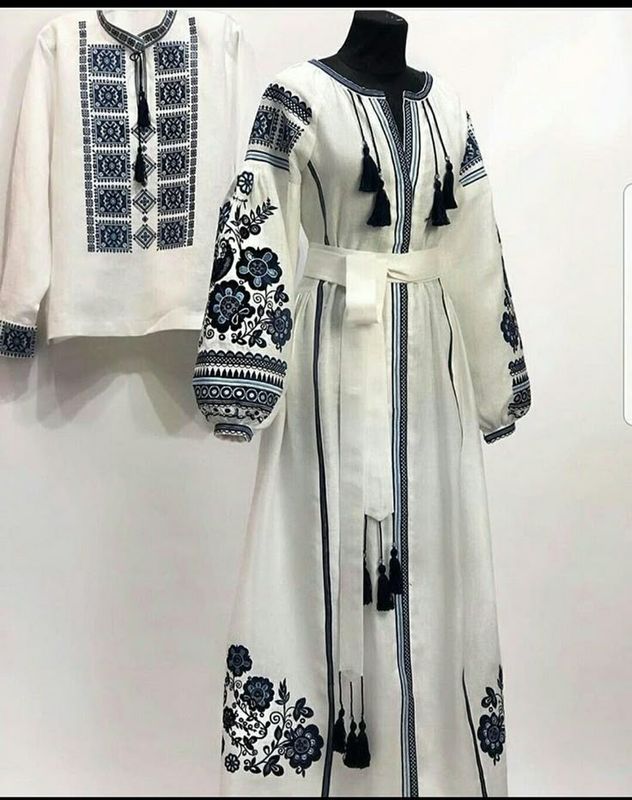 Пара вишиванок, жіноча сукня та чоловіча вишиванка - комплект вишиванок для чоловіка і жінки (Арт. 03715)