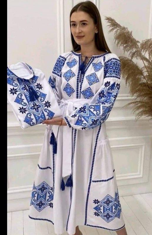 Пара вишиванок, жіноча сукня та чоловіча вишиванка - комплект вишиванок для чоловіка і жінки (Арт. 03728)