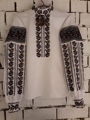 Вишиванка, жіноча вишивана блузка на домотканому полотні (Арт. 02040)
