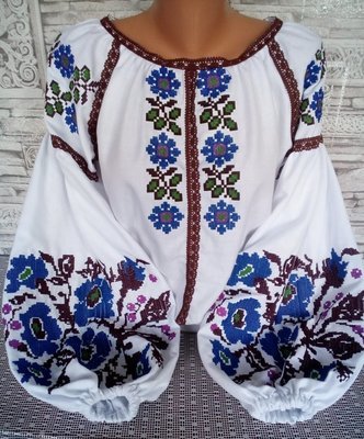Вишиванка, жіноча вишивана блузка на домотканому полотні (Арт. 02078)