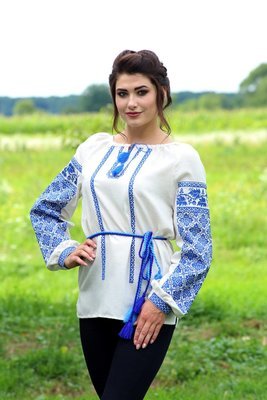 Вишиванка, жіноча вишивана блузка на домотканому полотні (Арт. 02119)